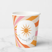 Arch Retro Hier komt het Son Baby shower Papieren Bekers (Achterkant)