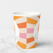 Arch Retro Hier komt het Son Baby shower Papieren Bekers (Rechts)