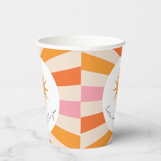 Arch Retro Hier komt het Son Baby shower Papieren Bekers (Rechts)