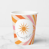 Arch Retro Hier komt het Son Baby shower Papieren Bekers (Voorkant)