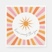 Arch Retro Hier komt het Son Baby shower Servet (Voorkant)