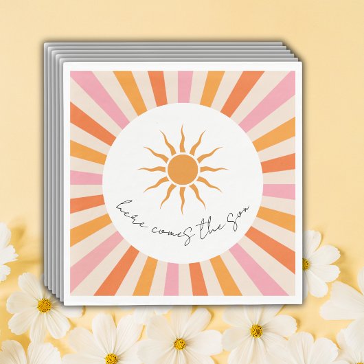 Arch Retro Hier komt het Son Baby shower Servet