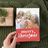 Arch Retro Vrolijke Kerstvakantie Foto Kaart