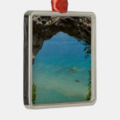 Arch Rock Canoeing Metalen Ornament (Rechts)