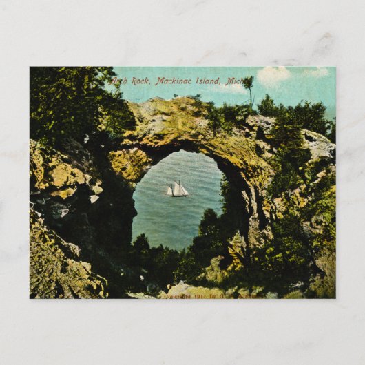 Arch Rock Mackinac Island, Michigan 1911 Briefkaart (Voorkant)
