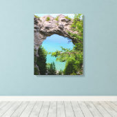 Arch Rock Mackinac Island Michigan Canvas Afdruk (Insitu (Houten vloer))