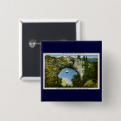 Arch Rock Mackinac Island, Michigan Vierkante Button 5,1 Cm (Voorkant /achterkant)