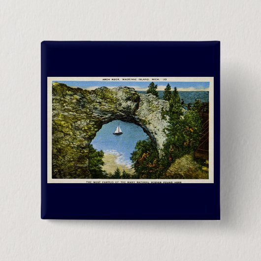 Arch Rock Mackinac Island, Michigan Vierkante Button 5,1 Cm (Voorkant)