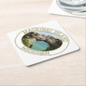 Arch Rock op Mackinac Island in Michigan Kartonnen Onderzetters (Schuin)
