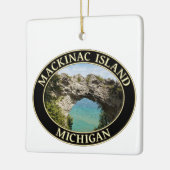 Arch Rock op Mackinac Island, Michigan Keramisch Ornament (Links)