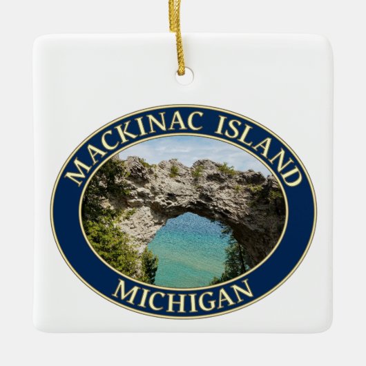 Arch Rock op Mackinac Island, Michigan Keramisch Ornament (Voorkant)