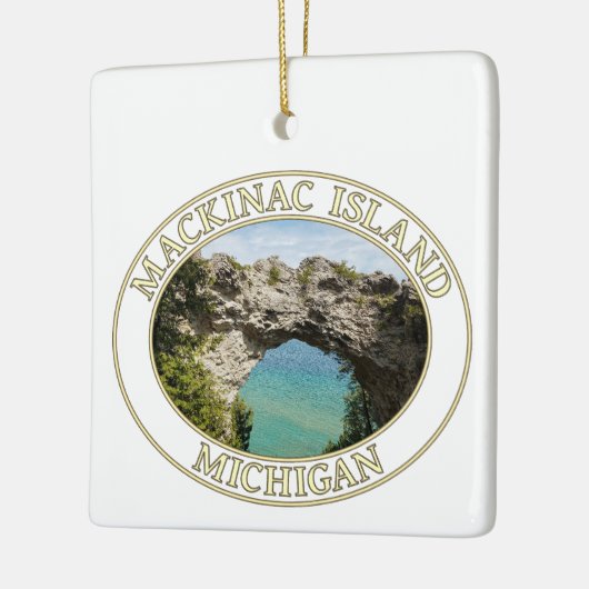 Arch Rock op Mackinac Island, Michigan Keramisch Ornament (Links)