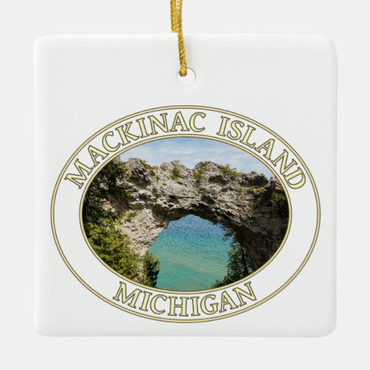 Arch Rock op Mackinac Island, Michigan Keramisch Ornament (Voorkant)
