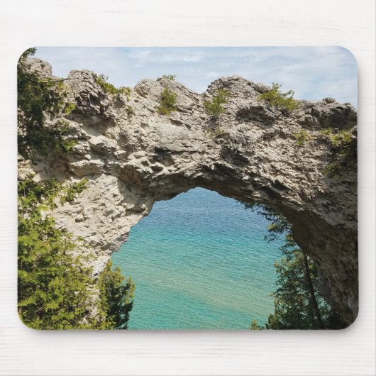 Arch Rock op Mackinac Island, Michigan Muismat (Voorkant)