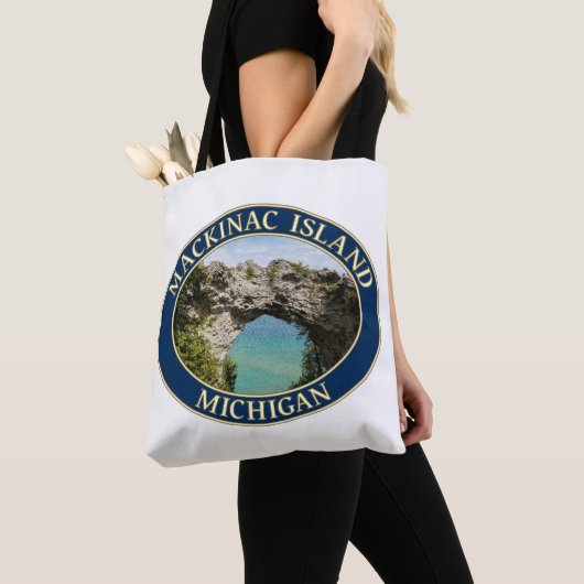 Arch Rock op Mackinac Island, Michigan Tote Bag (Dichtbij)