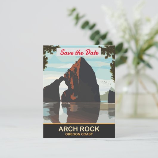 Arch Rock, Oregon Coast Save The Date (Staand voorkant)