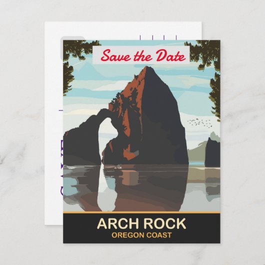 Arch Rock, Oregon kust,  Save The Date (Voorkant / Achterkant)