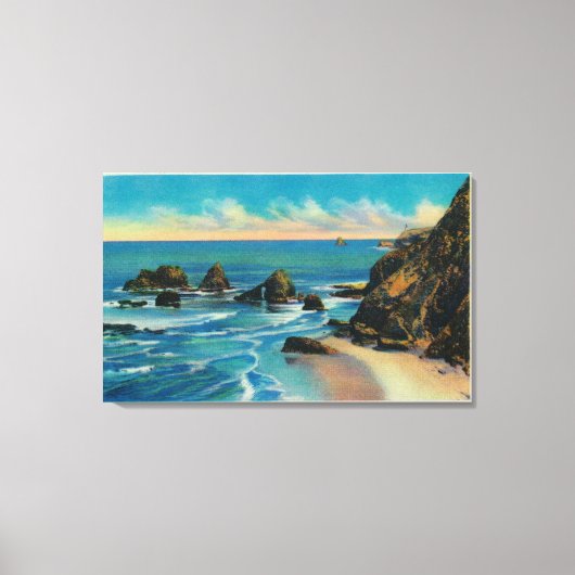 Arch Rock van Maxwell Point, OceansideCoast Canvas Afdruk (Voorkant)