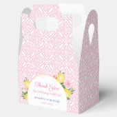 Arch Roze Bloemen & Citroenen Trouwdouche Bedankdoosjes (Geopend)