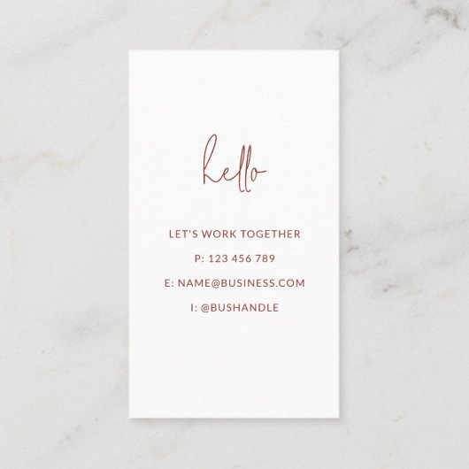 Arch roze Terracotta Modern Visitekaartje (Achterkant)