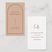 Arch roze Terracotta Modern Visitekaartje (Voorkant / Achterkant)