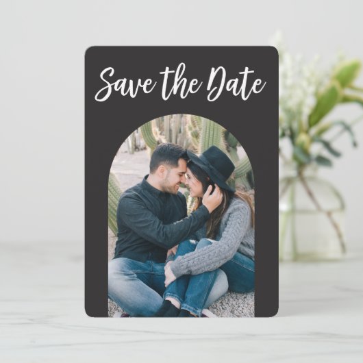 Arch Save The Date Dubbelzijdige Foto (Staand voorkant)