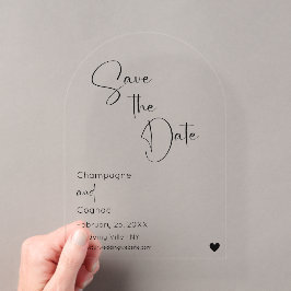 Arch Save The Date Modern Script Trouwkaart Acryl Uitnodigingen