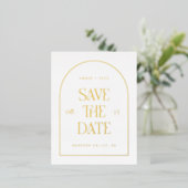 Arch Save the Date Real Gold Folie Uitnodiging Briefkaart (Staand Voorkant)