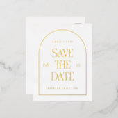 Arch Save the Date Real Gold Folie Uitnodiging Briefkaart (Voorkant / Achterkant)