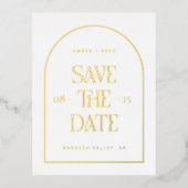 Arch Save the Date Real Gold Folie Uitnodiging Briefkaart (Voorkant)