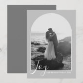 Arch Script Joy Gray Vertical Kerstkaart (Voorkant / Achterkant)