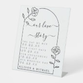 Arch Script Ons liefdesverhaal Pedestal Sign Reclamebord Met Voetstuk (Voorkant)