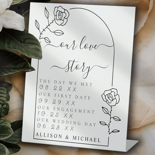 Arch Script Ons liefdesverhaal Pedestal Sign Reclamebord Met Voetstuk