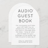 Arch Shape Audio Guest Book Wedding Sign card Kaart (Voorkant / Achterkant)