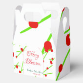 Arch shape cherry blossom red green baby shower na bedankdoosjes (Geopend)