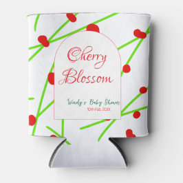 Arch shape cherry blossom red green baby shower na blikjeskoeler