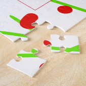 Arch shape cherry blossom red green baby shower na legpuzzel (Zijkant)