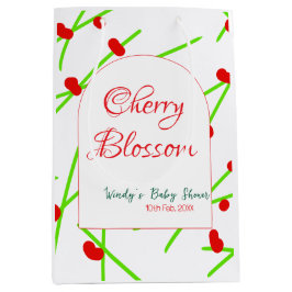 Arch shape cherry blossom red green baby shower na medium cadeauzakje