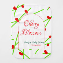 Arch shape cherry blossom red green baby shower na
