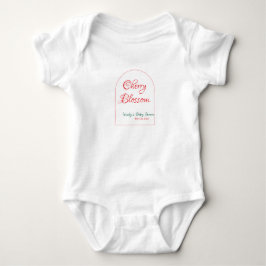 Arch shape cherry blossom red green baby shower na romper