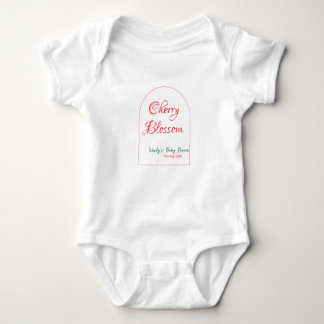 Arch shape cherry blossom red green baby shower na romper