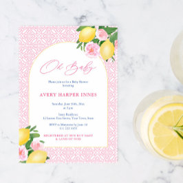 Arch Shape Lemons Baby Girl Shower Kaart
