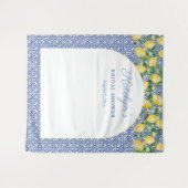 Arch Shape Lemons Blue Tegels Vrijgezellenfeest We Wandkleed (Voorkant (horizontaal))