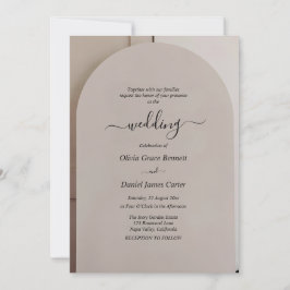 Arch Shaped Neutral Luxe Wedding Kaart