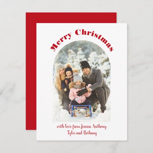 Arch Shaped Photo Flat Photo Holiday Kaart (Voorkant / Achterkant)