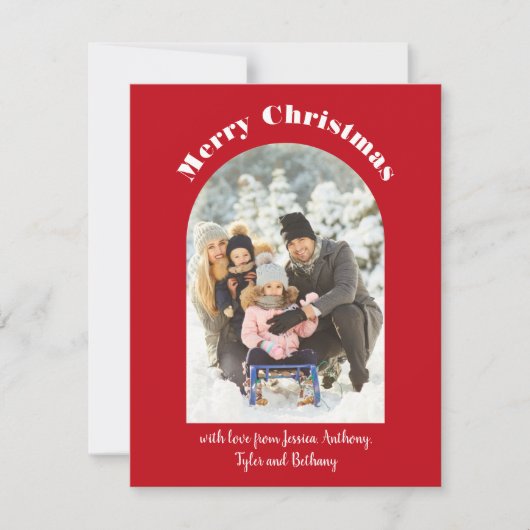 Arch Shaped Photo Flat Photo Holiday Kaart (Voorkant)
