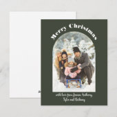 Arch Shaped Photo Flat Photo Holiday Kaart (Voorkant / Achterkant)