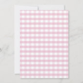 Arch She's Cherry op de top van Gingham Pink Birth Kaart (Achterkant)