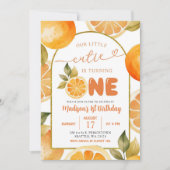 Arch Sinaasappels Onze Kleine Cutie Eerste Verjaar Kaart (Voorkant)
