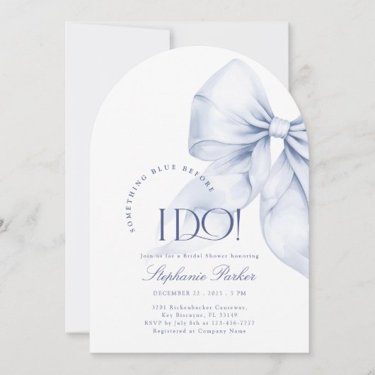 Arch Something Blue Bow Vrijgezellenfeest Kaart (Voorkant)